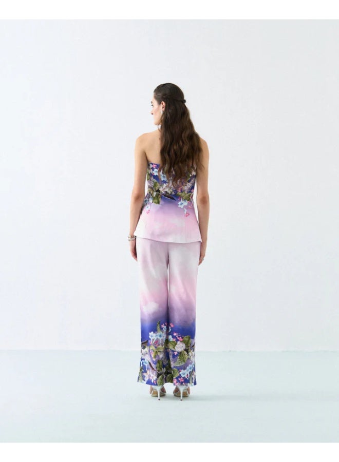 ليبل باي موهيتا **طقم نسائي Ombre Blossom مكوّن من قطعتين – بنقشة زهور متدرجة (تدرج لوني)** 🌸 - Image 2